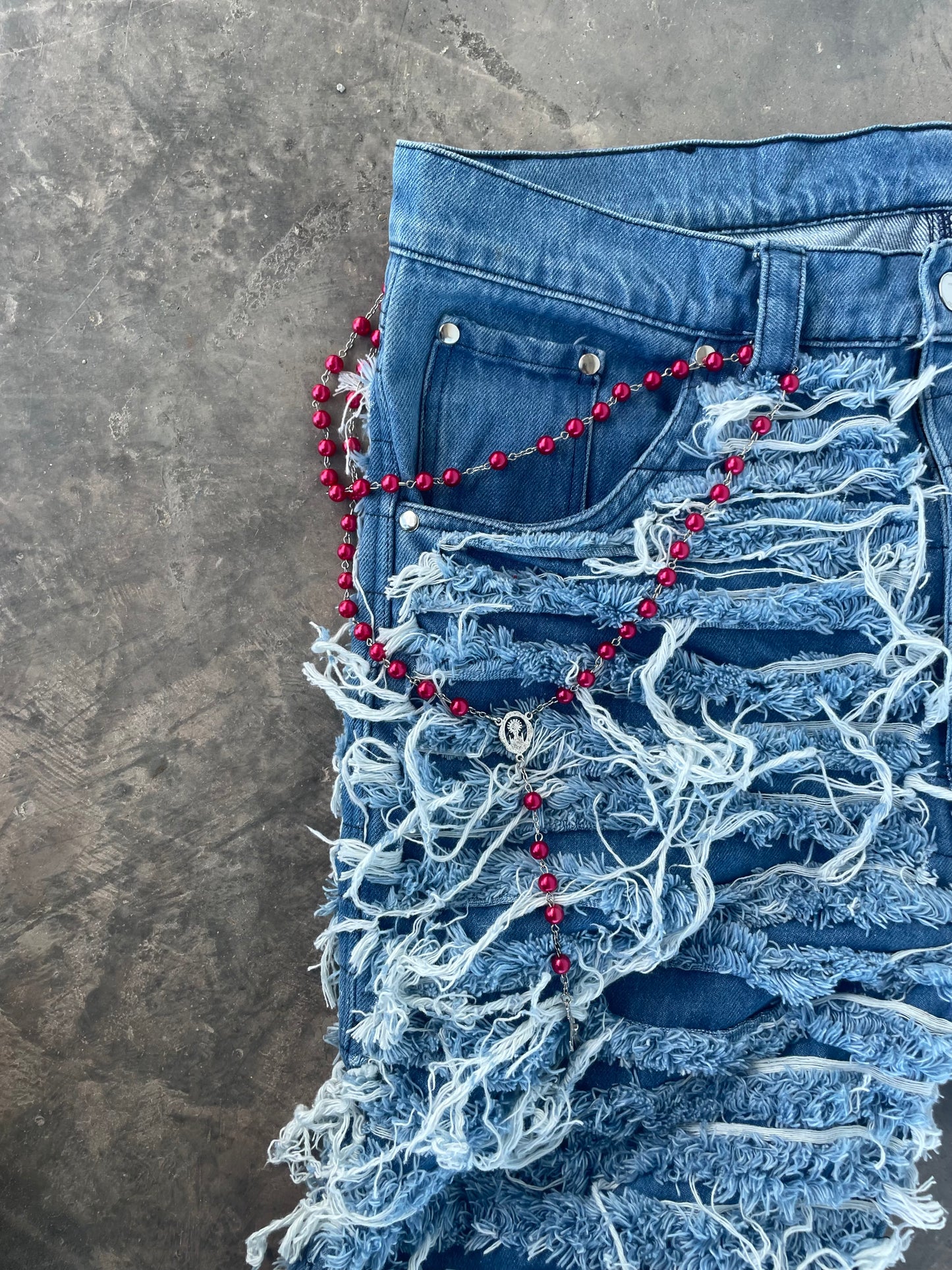 pxntah DISTRESSED BLUE JEANS