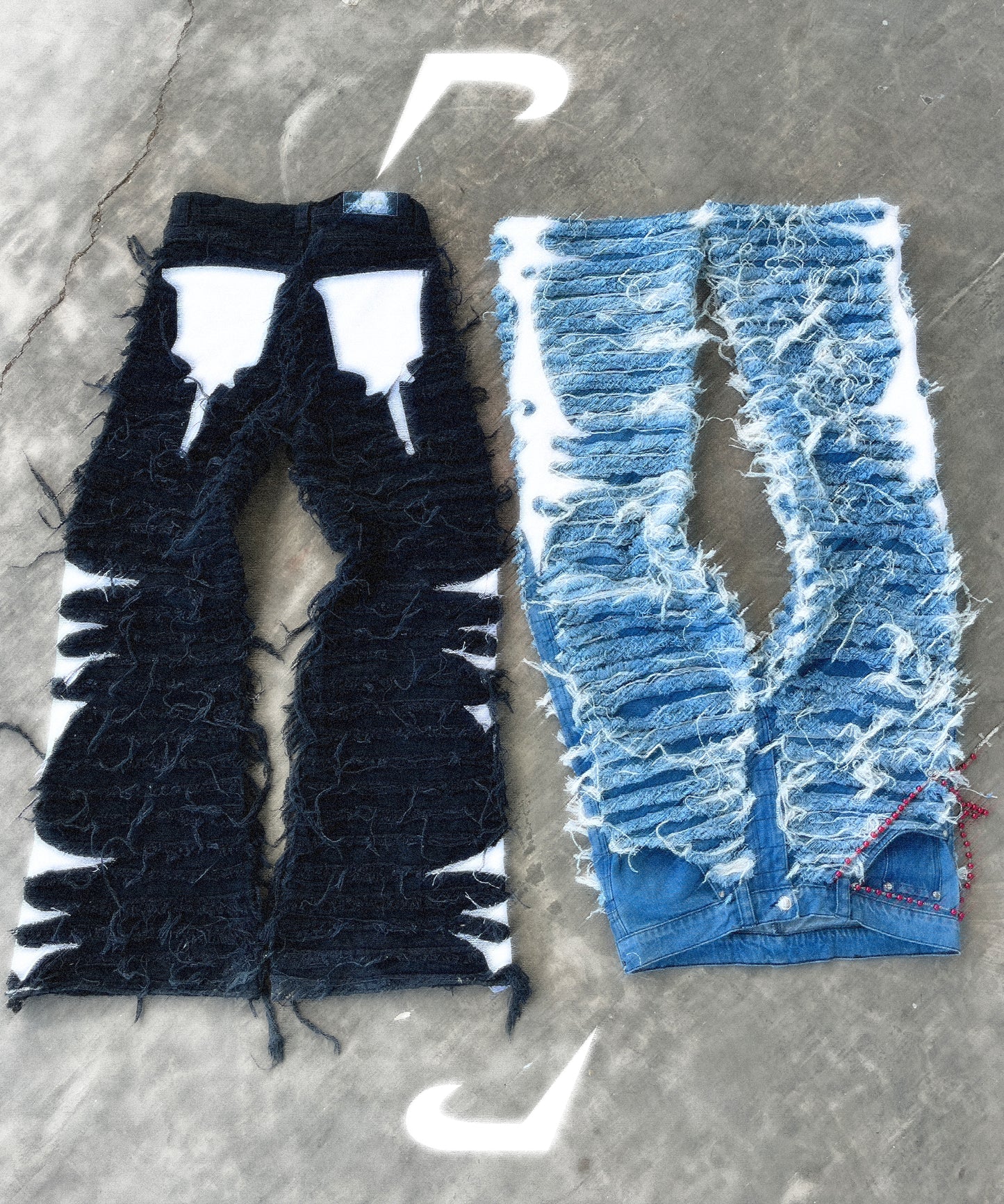 pxntah DISTRESSED BLUE JEANS